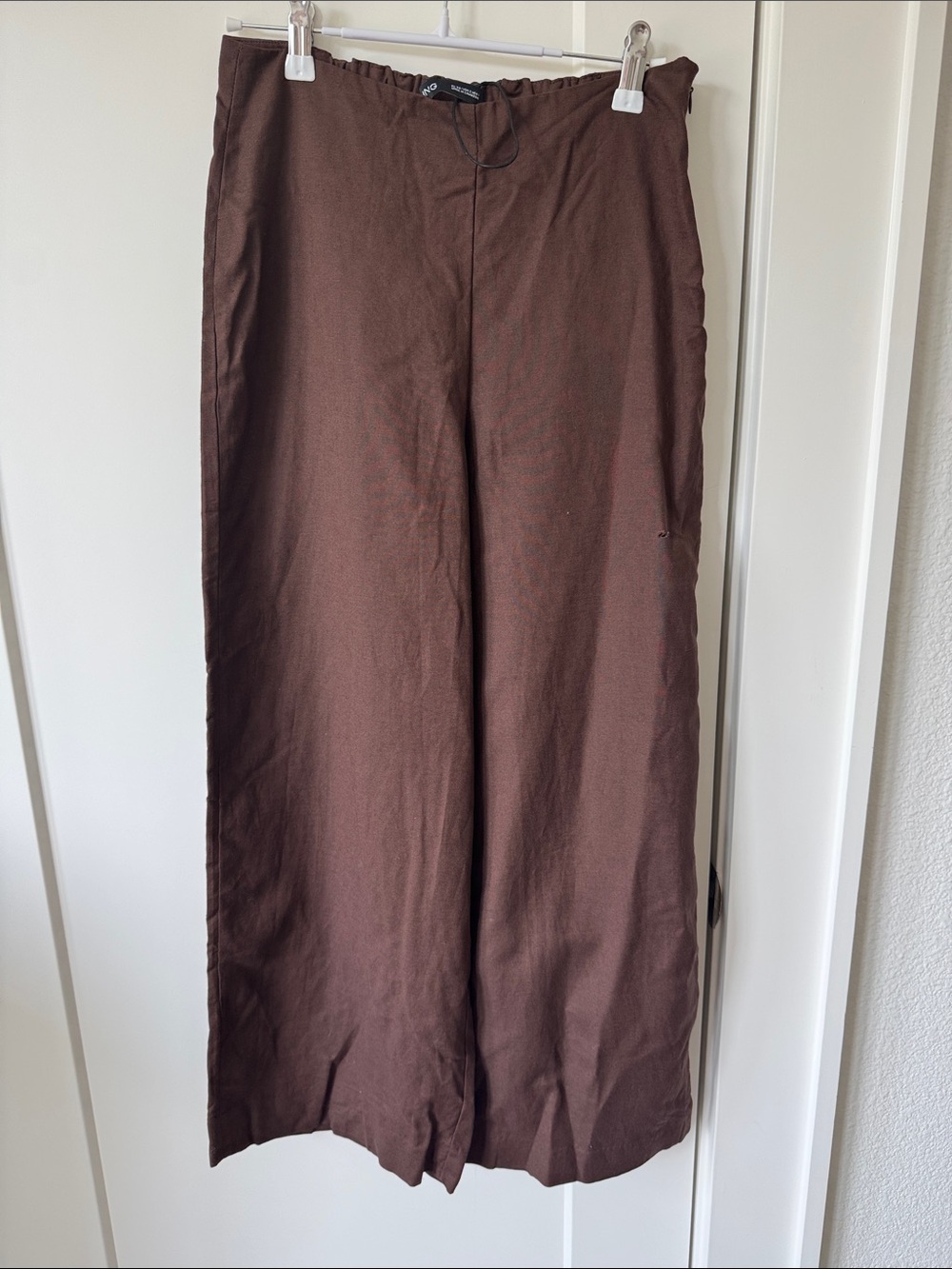Mango Chocolate Brown Wide-Leg Pants